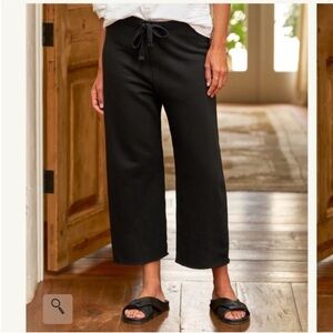 Frank and Eileen CATHERINE Favorite Sweatpant Black Cropped Wide Leg Sz M